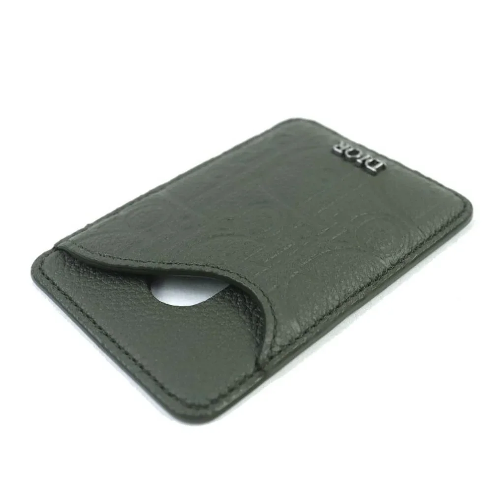 Christian Dior Saddle Logo Magnet Gravity Leather Card Holder Card Case